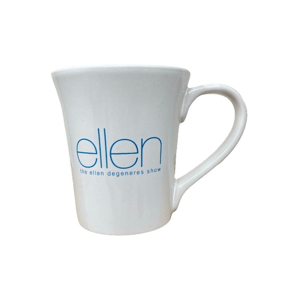 Ellen DeGeneres Show Mug 14oz White Ceramic Coffee Cup Talk Show‎ TV Collectible
